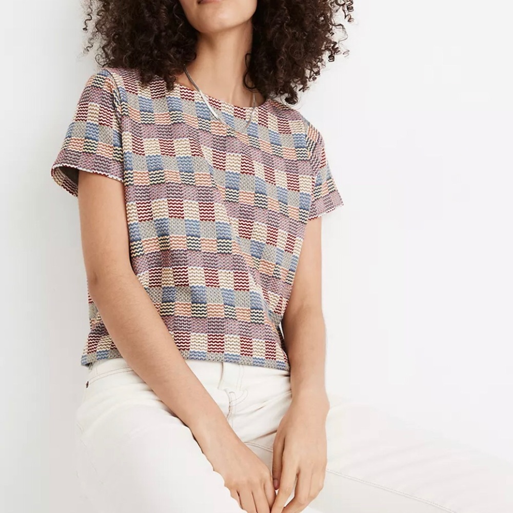 Madewell Checked Jacquard Setlist Boxy Tee
